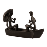 Elur Romantic Boat Trip Iron Status Figurine 11cm in Mocha Brown