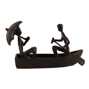 Elur Romantic Boat Trip Iron Status Figurine 11cm in Mocha Brown