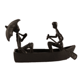 Elur Romantic Boat Trip Iron Status Figurine 11cm in Mocha Brown