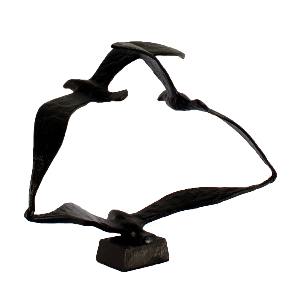 Elur Seagulls Iron Ornament 20cm in Mocha Brown