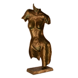 Elur Torso Sculpture Aluminium Ornament 38cm Golden Brown