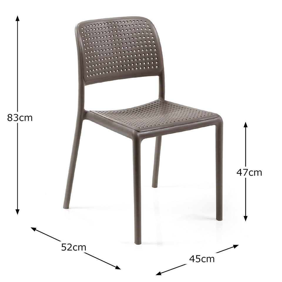 Nardi Turtle Dove Grey Step Table with 2 Bistrot Chair Set