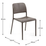 Nardi Turtle Dove Grey Step Table with 2 Bistrot Chair Set