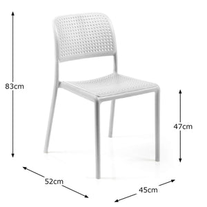 Nardi White Step Table with 2 Bistrot Chair Set