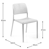 Nardi White Step Table with 2 Bistrot Chair Set
