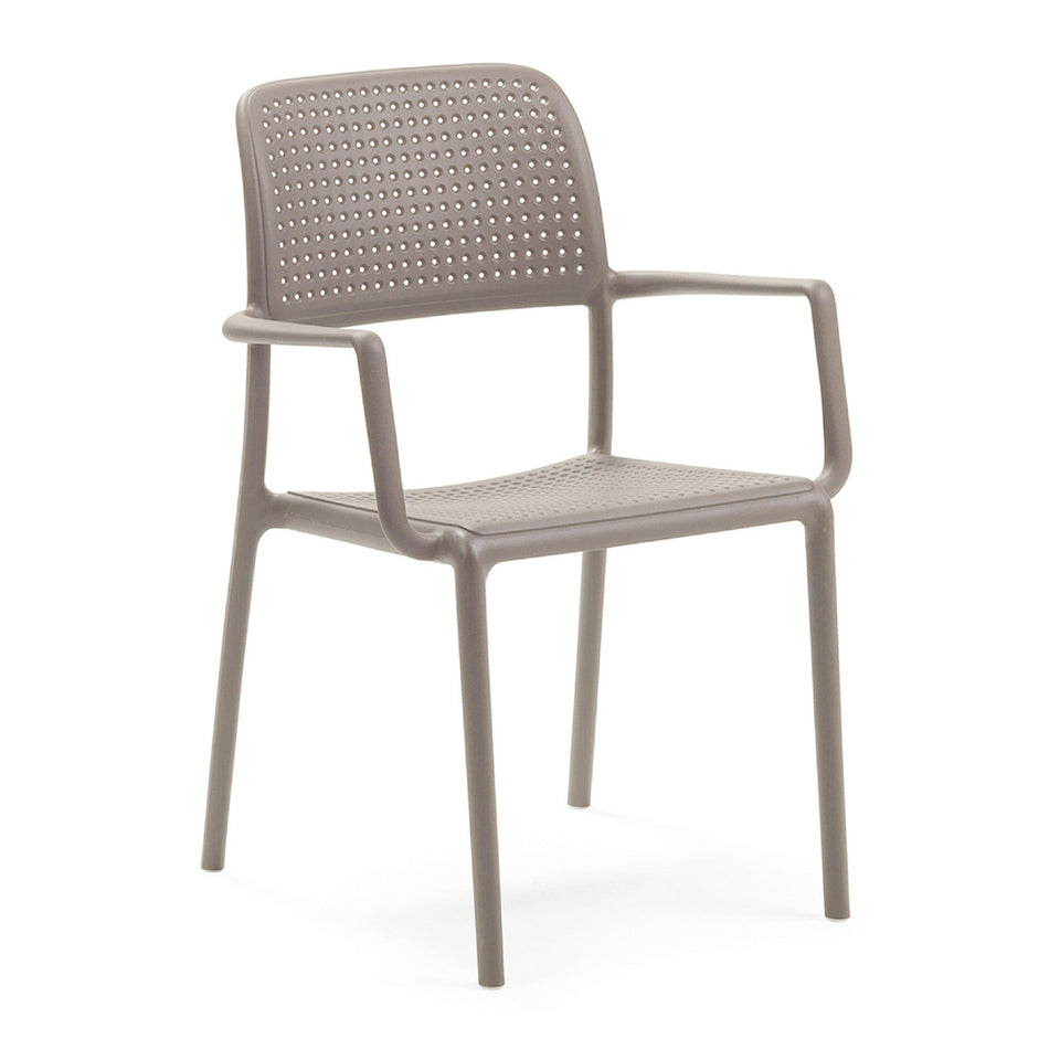 Nardi Turtle Dove Grey Libeccio Extending Table with 6 Bora Chair Set
