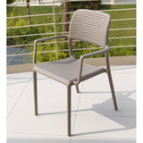 Nardi Turtle Dove Grey Libeccio Extending Table with 6 Bora Chair Set