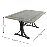Byron Manor Burlington Stone Garden Dining Table with 6 Stockholm Black Wicker Chairs