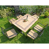 Byron Manor Charleston Stone Garden Dining Table with 6 Ascot Chairs