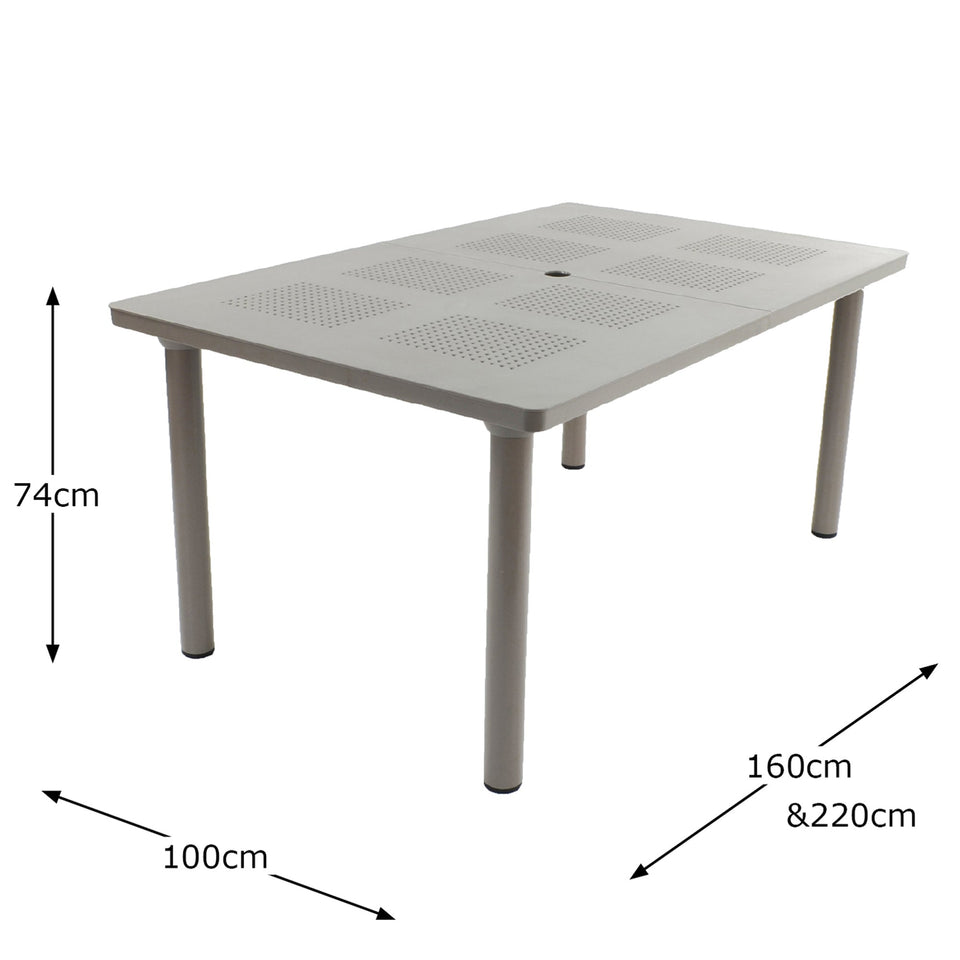 Nardi Turtle Dove Grey Libeccio Extending Table with 6 Darsena Chair Set