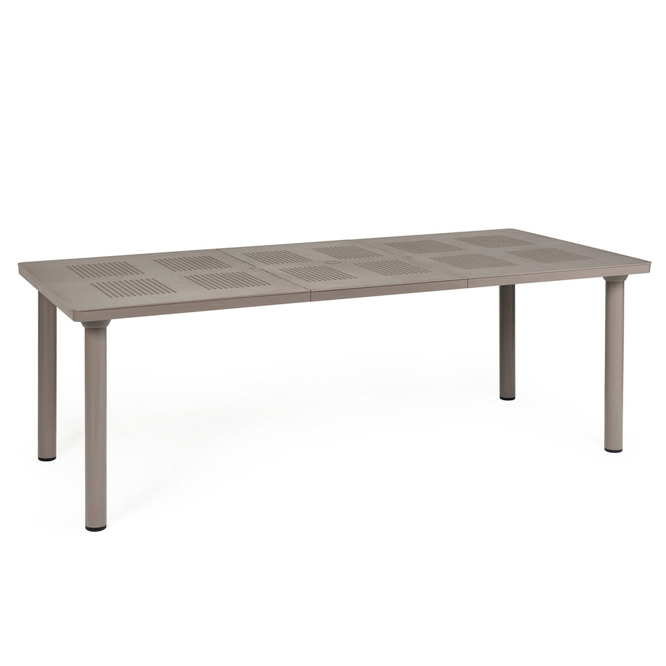 Nardi Turtle Dove Grey Libeccio Extending Table with 6 Bora Chair Set