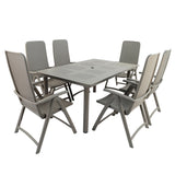 Nardi Turtle Dove Grey Libeccio Extending Table with 6 Darsena Chair Set