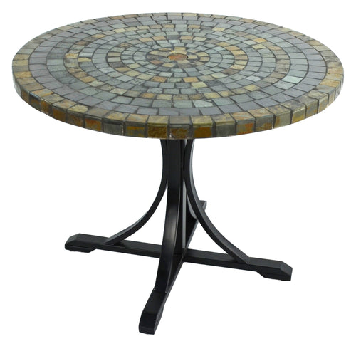 Byron Manor Monterey 100cm Mosaic Stone Garden Dining Table