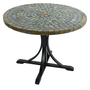 Byron Manor Monterey 100cm Mosaic Stone Garden Dining Table