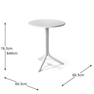 Nardi White Step Table with 2 Bistrot Chair Set