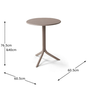 Nardi Turtle Dove Grey Step Table with 2 Bistrot Chair Set