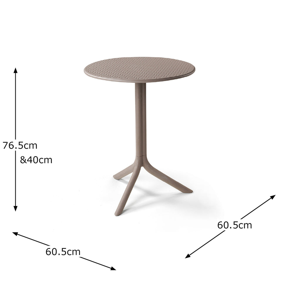 Nardi Turtle Dove Grey Step Table with 2 Bistrot Chair Set