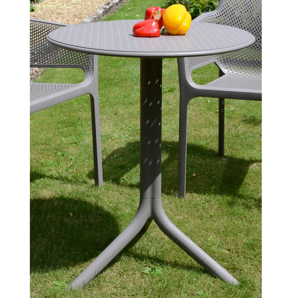 Nardi Turtle Dove Grey Step Table with 2 Bistrot Chair Set