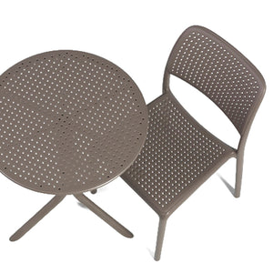 Nardi Turtle Dove Grey Step Table with 2 Bistrot Chair Set