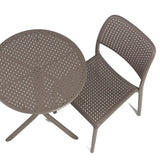 Nardi Turtle Dove Grey Step Table with 2 Bistrot Chair Set