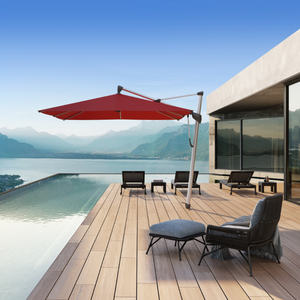 Glatz Sombrano 3m Square Parasol with Liro 150kg Moveable Base