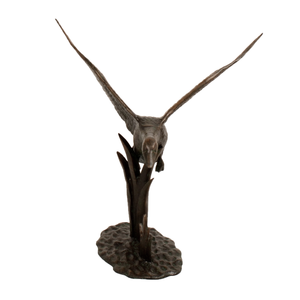 Solstice Sculptures Duck In Flight Aluminium Dark Verdigris