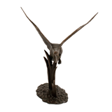 Solstice Sculptures Duck In Flight Aluminium Dark Verdigris