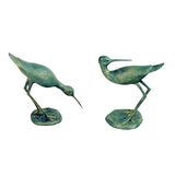 Solstice Sculptures Sandpipers Pair Aluminium Gold Verdigris