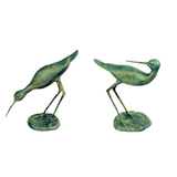 Solstice Sculptures Sandpipers Pair Aluminium Gold Verdigris