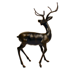 Solstice Sculptures Stag Large Aluminium Dark Bronze Effect