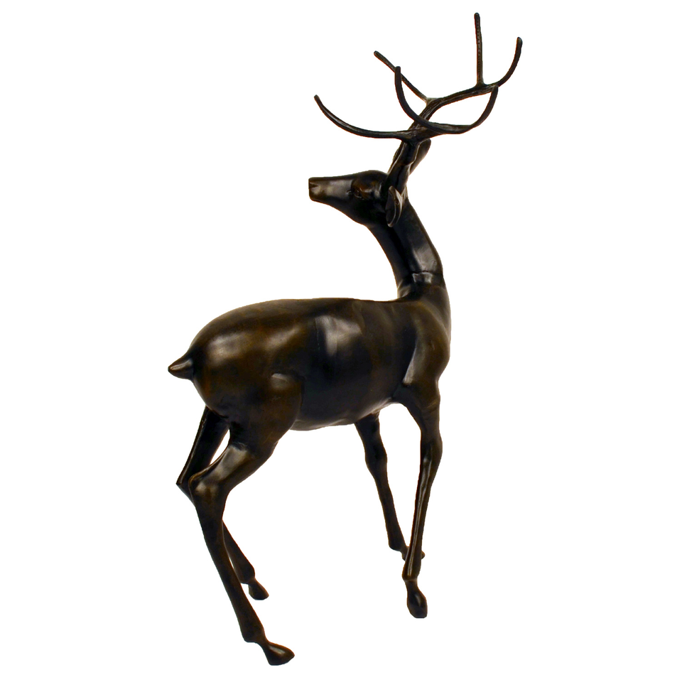 Solstice Sculptures Stag Large Aluminium Dark Bronze Effect