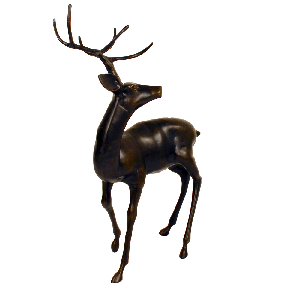 Solstice Sculptures Stag Large Aluminium Dark Bronze Effect