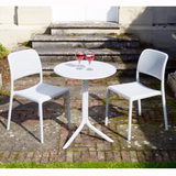 Nardi White Step Table with 2 Bistrot Chair Set