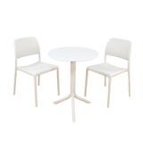 Nardi White Step Table with 2 Bistrot Chair Set