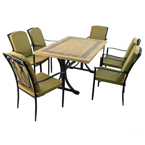 Byron Manor Charleston Garden Dining Table With 6 Ascot Chairs Set