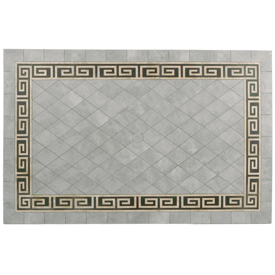 Byron Manor Burlington Mosaic Stone Garden Dining Table with 6 Ascot Chairs
