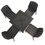 Nardi Clip 70cm Garden Table With 4 Tiberina Bistrot Chair Set in Anthracite