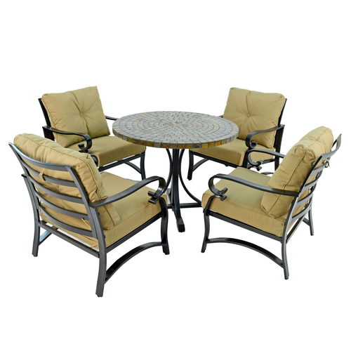 Byron Manor Monterey Garden Dining Table With 4 Windsor Lounge Chair Set