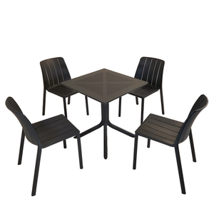 Nardi Clip 70cm Garden Table With 4 Tiberina Bistrot Chair Set in Anthracite