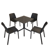 Nardi Clip 70cm Garden Table With 4 Tiberina Bistrot Chair Set in Anthracite