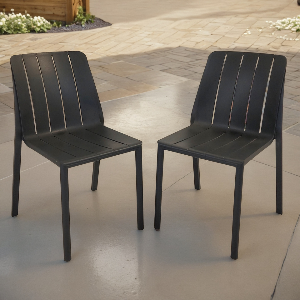 Nardi Tiberina Bistrot Chair in Anthracite - Pack of 2