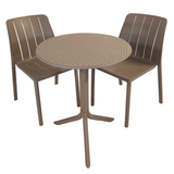 Nardi Step Garden Table With 2 Tiberina Bistrot Chair Set in Turtle Dove