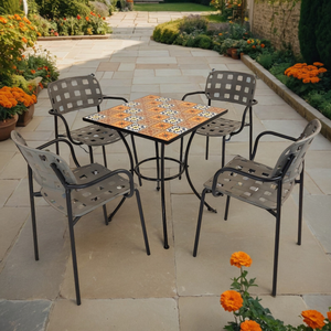 Summer Terrace Tobago Square 60cm with 4 Karin Chairs Garden Set