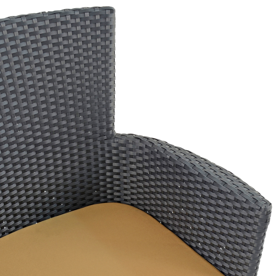 Byron Manor Avignon Mosaic Stone Garden Dining Table With 4 Stockholm Black Chairs