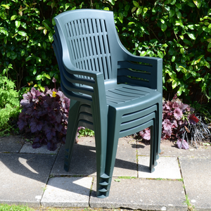 Trabella Parma Stack Garden Chair in Green - Pack of 4