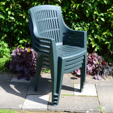Trabella Parma Stack Garden Chair in Green - Pack of 4