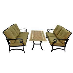 Byron Manor Hampton Garden Stone Rectangular Coffee Table with 2 Windsor Lounge Sofa Set