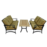 Byron Manor Hampton Garden Stone Rectangular Coffee Table with 2 Windsor Lounge Sofa Set