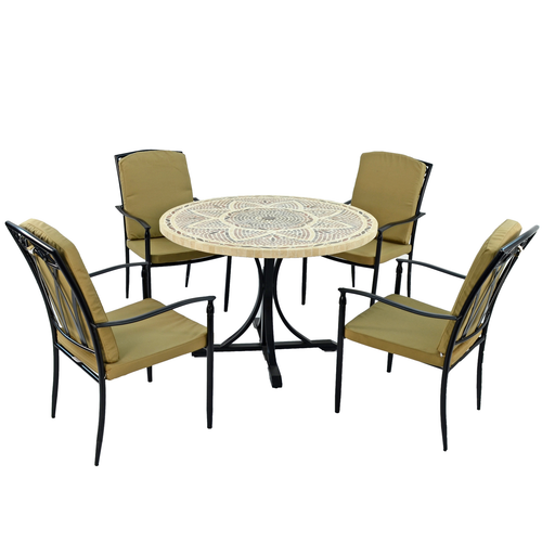 Byron Manor Montpellier Garden Dining Table with 4 Ascot Chairs Set