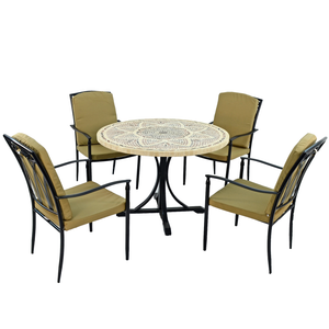 Byron Manor Montpellier Garden Dining Table with 4 Ascot Chairs Set